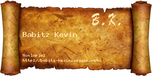 Babitz Kevin névjegykártya